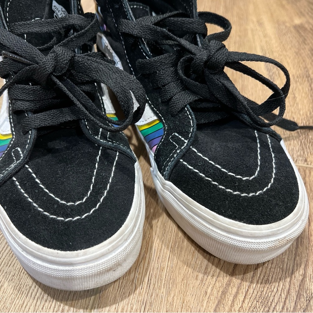 Vans men’s 4.5 womens 6 unisex kids Black Multicolor High-Top Sneakers - Picture 8 of 9